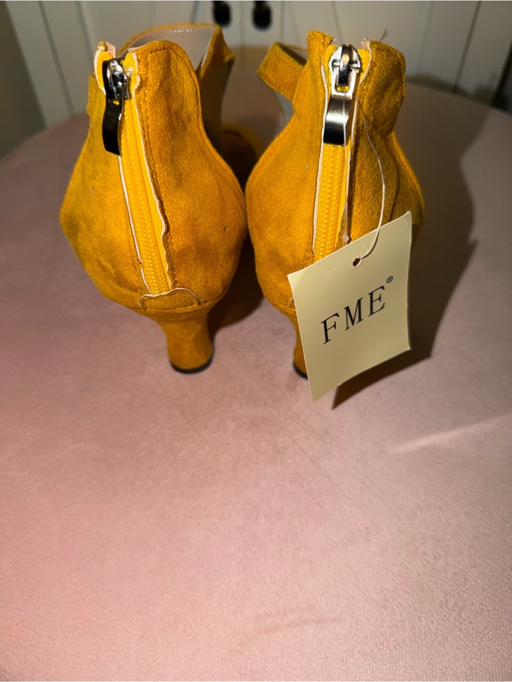 FME Makeover Essentials Women's Mustard Suede Ankle Heel Sandals
